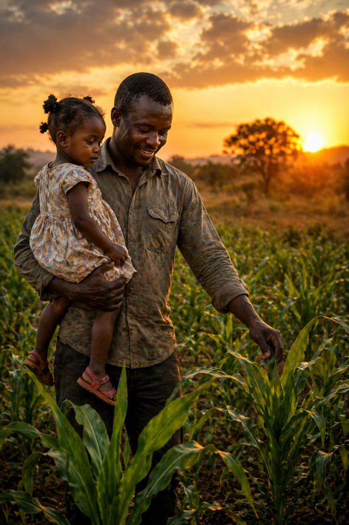 father and daughter in a Gutu farm